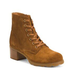 OTBT Camel Made In Portugal Suede Arc Lace Up Booties